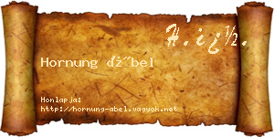 Hornung Ábel névjegykártya